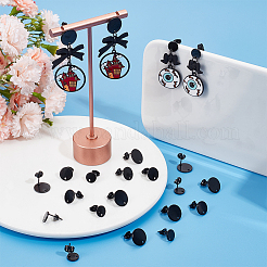 36 шт. 3 размера плоские круглые серьги-гвоздики из нержавеющей стали 304 STAS-SP0001-59EB