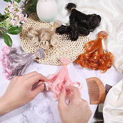 5 шт. 5 стиля высокотемпературного волокна длинная грушевидная завивка прическа кукольный парик волосы&nbsp;DIY-GL0005-63C