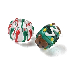 Рождественские стеклянные европейские бусины LAMP-F132-02