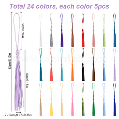120шт 24 цвета украшения кисточкой из полиэстера HJEW-SP0001-06