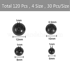 120шт 4 стильные синтетические черные каменные бусины нити G-SZ0001-24