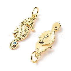 Латунные подвески из голубого циркония с микропаве X-ZIRC-P094-16G-RS