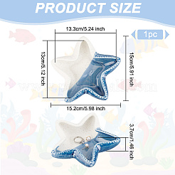 Керамическая тарелка для украшений с морской тематикой DJEW-WH0015-108A