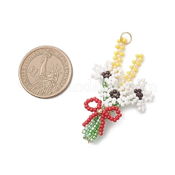 3d букет из стеклянных бисера с подвесками-бантиками&nbsp;PALLOY-MZ01153-02