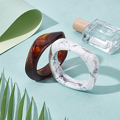 2шт. двухцветные акриловые браслеты&nbsp;BJEW-UN0001-81A