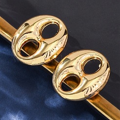 Овальные серьги-гвоздики из нержавеющей стали 304&nbsp;LS-EJEW-A125-79B-G