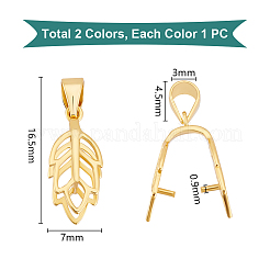 2 шт. 2 цвета 925 серебряных держателя для ледоруба STER-PH0001-93