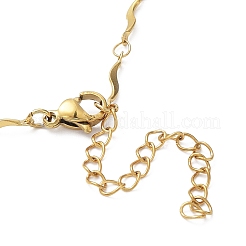 Ионное покрытие (ip) 304 нержавеющая сталь волнообразные звенья цепи ожерелья&nbsp;NJEW-K249-17G