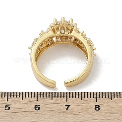 Регулируемые манжеты-кольца из латуни с микропаве из кубического циркония для женщин RJEW-C129-04G