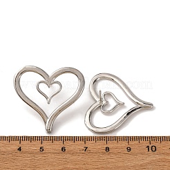 Латунные серьги-гвоздики в форме сердца EJEW-H165-08P