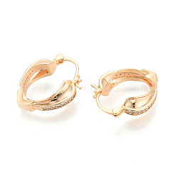 Серьги-кольца в форме сердца с микропаве из кубических цирконий из латуни EJEW-T048-36G