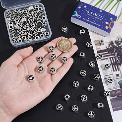 80 шт. европейские бусины из сплава в тибетском стиле&nbsp;TIBE-SC0001-99-RS