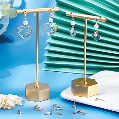 30 шт. 3 стильные латунные серьги-гвоздики с микро-паве из прозрачного кубического циркония KK-BBC0003-28