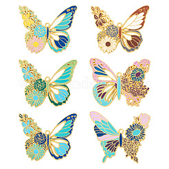 6 шт. 6 стиля стойка позолоченный сплав эмаль большие подвески&nbsp;ENAM-TA0002-76