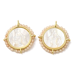 Покрытие стойки латунь микро паве кубический цирконий и подвески в виде ракушек KK-G488-16G