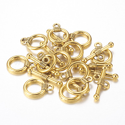 Сплавочные застежка тоггл тибетского стиля X-GLF0034Y