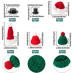 32 шт. шапки из пластика и шерстяной пряжи 6 стилей&nbsp;AJEW-SP0004-08