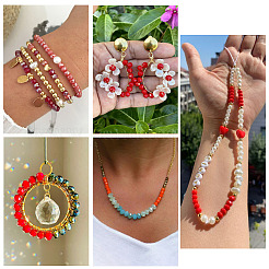 200шт 4 цвета стеклянные бусины&nbsp;EGLA-TA0013-42A