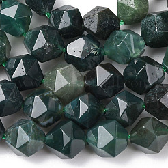 Природные моховой агат бисер нитей G-F523-37-8mm