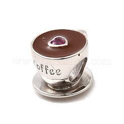 925 стерлингового серебра эмали европейские шарики&nbsp;STER-Z013-07P-08