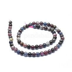 Натуральный африканский красный корунд / нити из рубина и сапфира G-D0010-01A-6mm