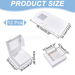 Прямоугольные бумажные коробки для печенья с прозрачным окном CON-WH0107-03