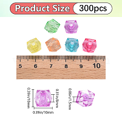 300 шт. Прозрачные акриловые бусины&nbsp;ACRP-PA0001-01C