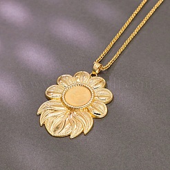 Элегантные латунные ожерелья с подвеской в виде цветка розы для женщин LF6456