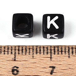 Начальные акриловые бусины с горизонтальной дырочкой OACR-ZX006-35K