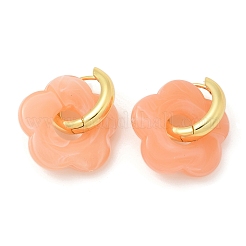 Серьги-кольца из латуни и смолы для женщин EJEW-U038-01G