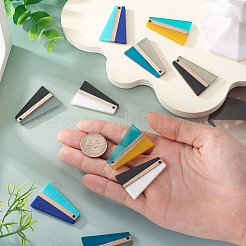 10шт 5 цвета подвески из смолы и дерева&nbsp;RESI-TA0004-50