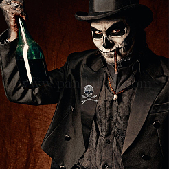 4 шт. броши из цинкового сплава в виде черепа для одежды рюкзака&nbsp;JEWB-FH0002-04AS