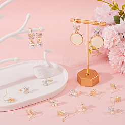 20 шт. латунные крючки для сережек из прозрачного кубического циркония&nbsp;ZIRC-BBC0002-59G