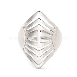 Не тускнеющее кольцо из нержавеющей стали 201 с широким ушком&nbsp;RJEW-F131-04P