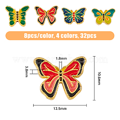 32шт 4 цвета сплава эмалевые бусины ENAM-DC0014-94