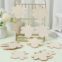 Подвесные украшения из дерева в виде насекомых&nbsp;HJEW-WH20016-02A