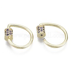 Латунь микропаве кубический цирконий винт карабин подвески с замком KK-R136-069D-NF