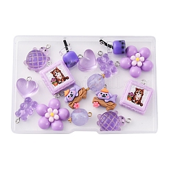 16шт 8 стиля непрозрачные подвески из смолы&nbsp;RESI-FP0001-30