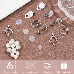 32 шт. 4 стиля латунных клипс-сережек-конвертеров KK-SP0001-28P