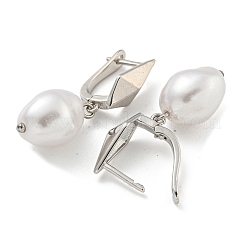 Серьги-кольца из латуни с покрытием ромба EJEW-C102-28C-P