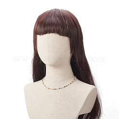 Женское колье из натурального жемчуга и стеклянных бусин X-NJEW-JN04241