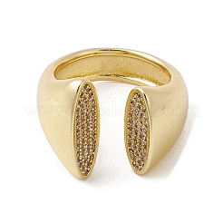 Латунные регулируемые кольца с микропаве и цирконием&nbsp;RJEW-K257-78G