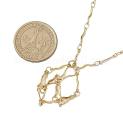 Изготовление ожерелья из волнистой цепочки из нержавеющей стали 304 в технике макраме&nbsp;NJEW-JN05061-01