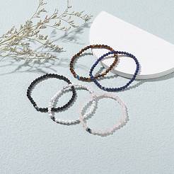 Природные смешанные драгоценные камни бисером браслеты BJEW-JB06473