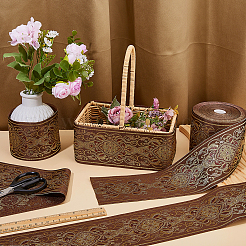 6.25 ярд винтажной жаккардовой полиэстеровой ленты с цветочным узором&nbsp;OCOR-HS0001-11A