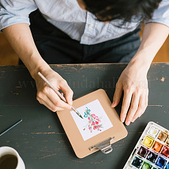 Квадратная роспись по дереву льняные панели&nbsp;LS-DIY-WH0622-483A