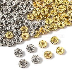 120 шт. 2-х цветные латунные бусины-разделители со стразами RB-FS0001-06