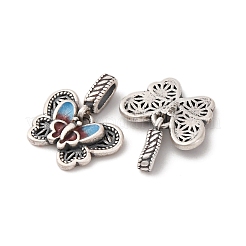 Изящные серебряные разноцветные эмалевые бабочки-подвески STER-A047-01AS