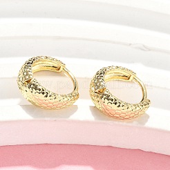 Текстурированные латунные серьги-кольца&nbsp;EJEW-Z102-08G