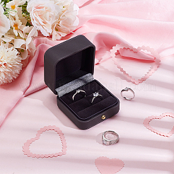 Подарочные коробки для хранения обручальных колец из искусственной кожи CON-WH0086-154B